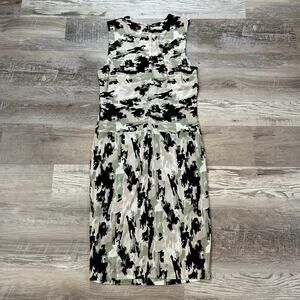 Hugo Boss Abstract Print Sheath Dress Office Siren Career Cocktail Workwear S